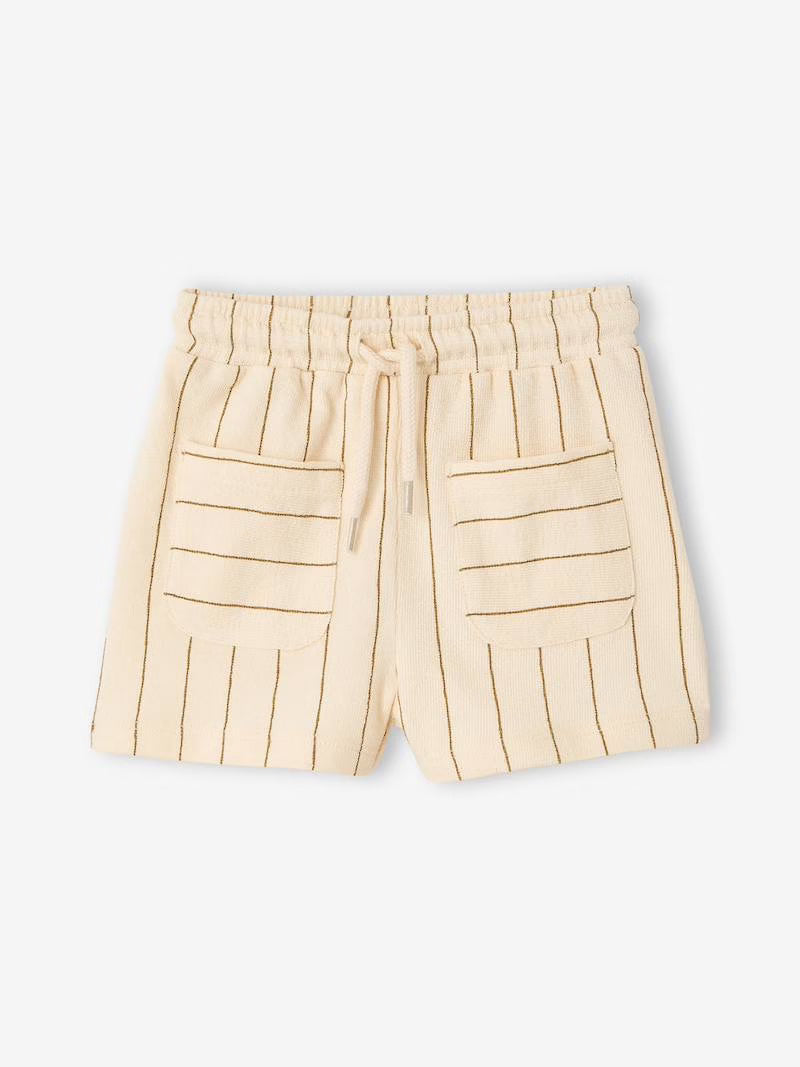 Beige shorts with drawstring baby boy