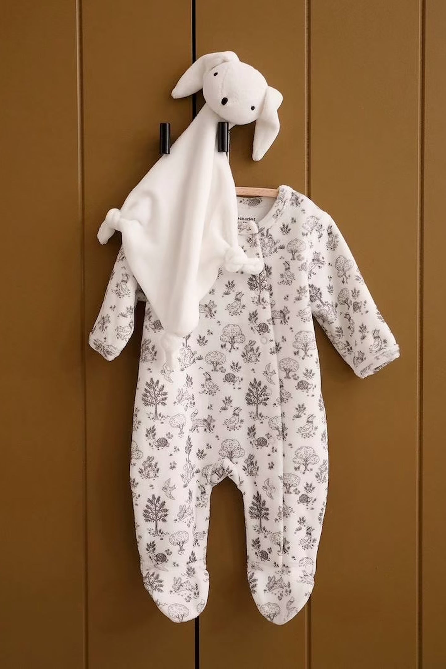 Baby Sleepsuit & Bunny Comforter Set